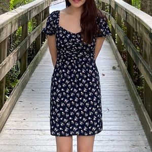 Navy blue / summer dress / Hollister / small / floral print